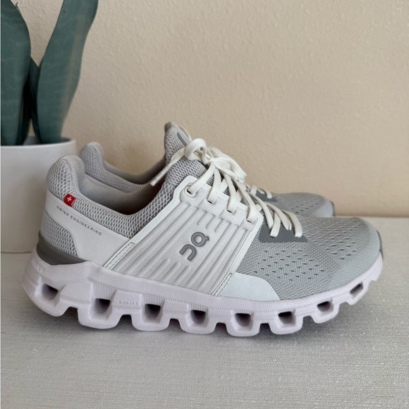 On Running Shoes - On White and Gray Athletic Sneakers